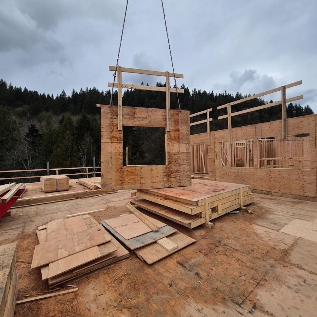 Glasser Brothers framing team on a job site in British Columbia
