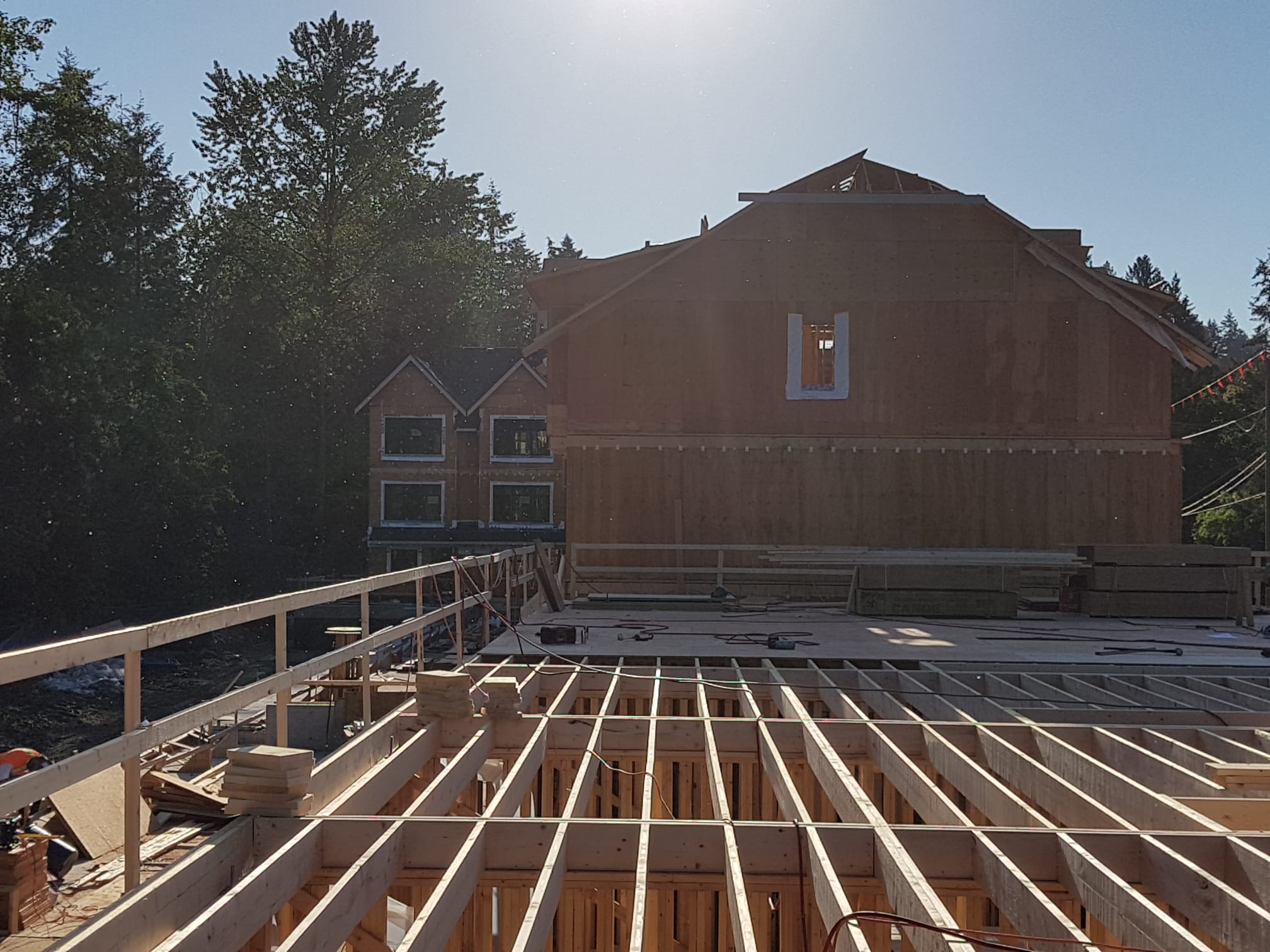 Wood framing structure for townhouse development in British Columbia